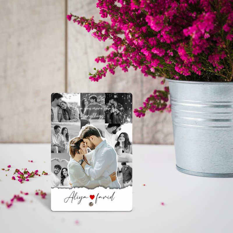 Personalized Couple Photo Frame Valentine's Day Gift, Customized Gift for Couples, Marriage Gift, Wedding Gift & Birthday Gifts for Girls, Anniversary Gift